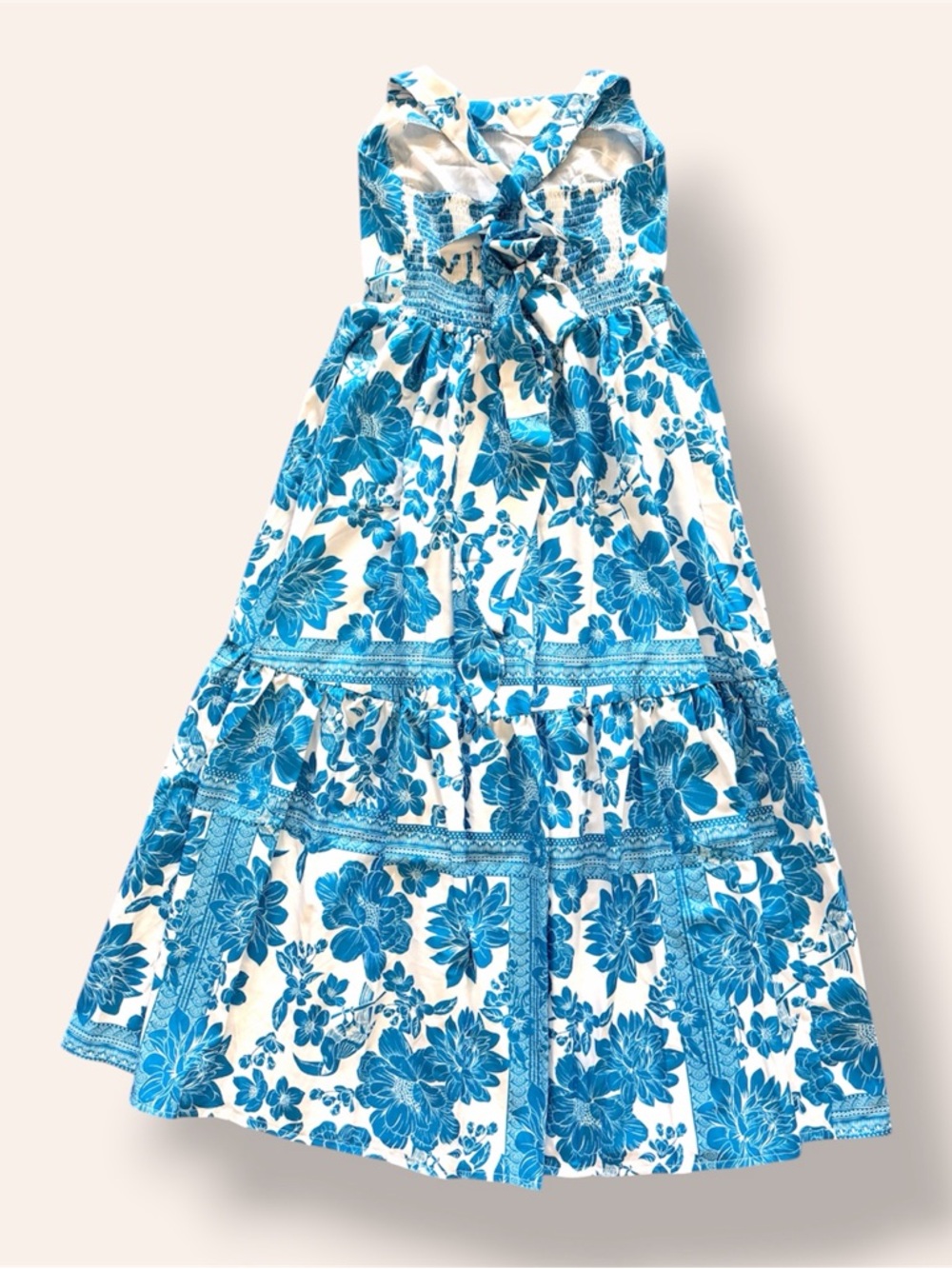 Unk Blue & White Floral Square-Neck Maxi Dress - Picture 5 of 6